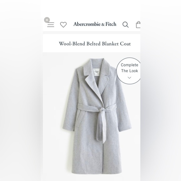 Abercrombie & Fitch Gray Wool-Blend belted blanket Coat - Picture 1 of 5